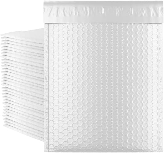 White Poly Bubble Mailers 5 x 9 Inch. Pack of 1500 Padded Envelopes Waterproof. Self Seal Padded Mailers with Durable Seams. Lightweight Padded Shipping Envelopes for Mailing Fragile Things