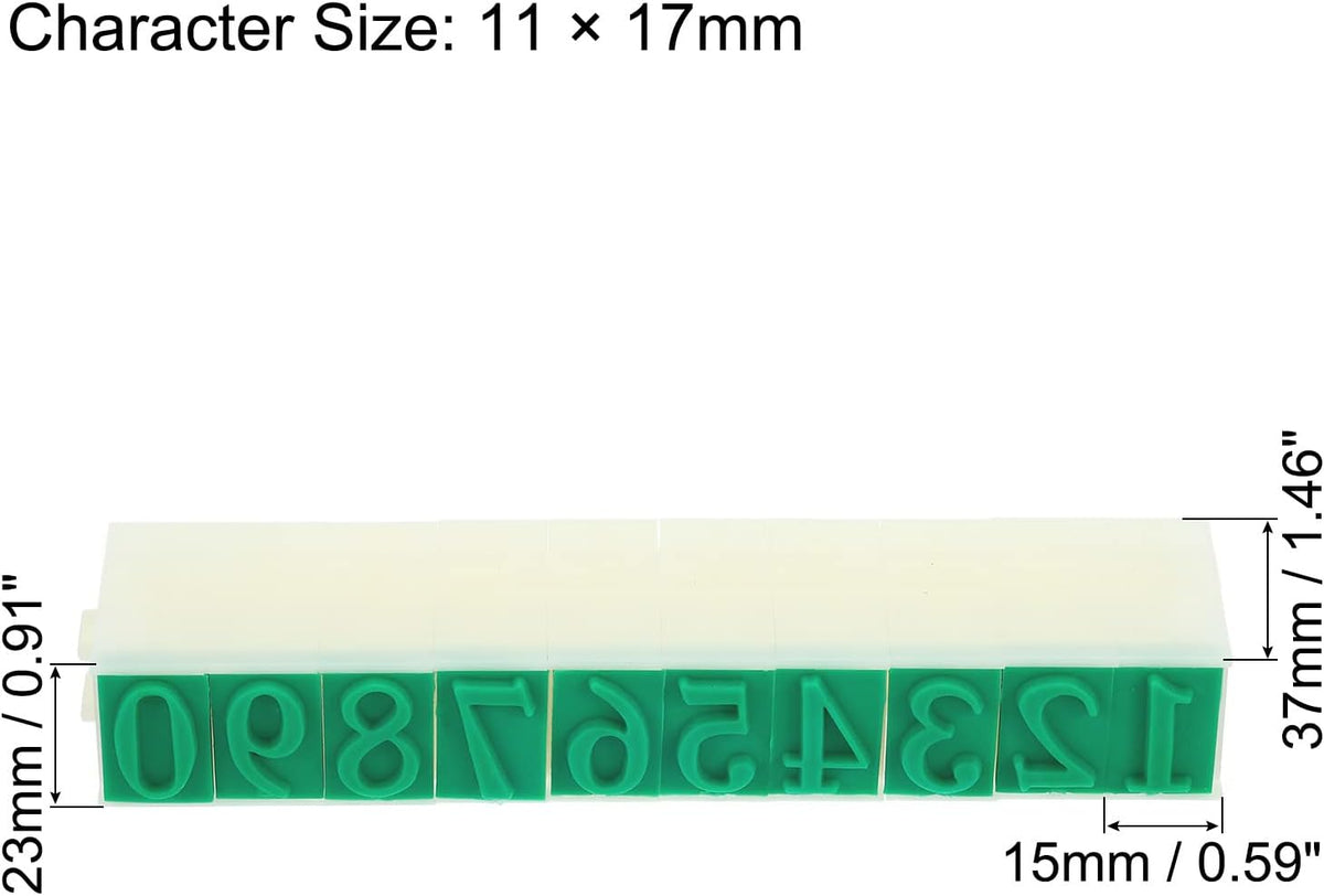 PATIKIL Detachable Number Stamp, 17mm Plastic 9 Digits Font Size 1 Numeral 0-9 Combination Set for Card Tag Scrapbook Craft Making Teaching