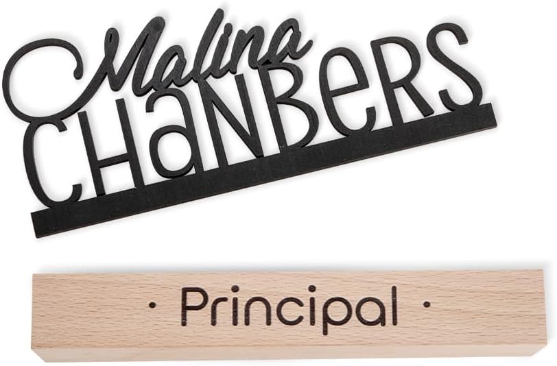 Custom Name Plate For Desk Wooden Office Name Plates For Desks Personalized Teacher Name Plate For Desk Classroom 7.9×1.2×1.8Inch
