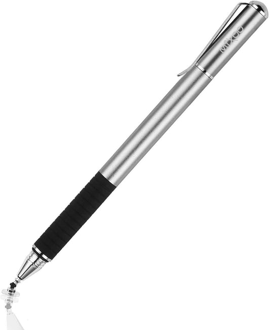 Mixoo Stylus Pen for Touchscreen, 2-in-1 Disc and Fiber Tip Sensitivity and Precision, Stylus for iPad, iPhone Tablet Phone Chromebook All Touch Screens Devices (Space Grey)