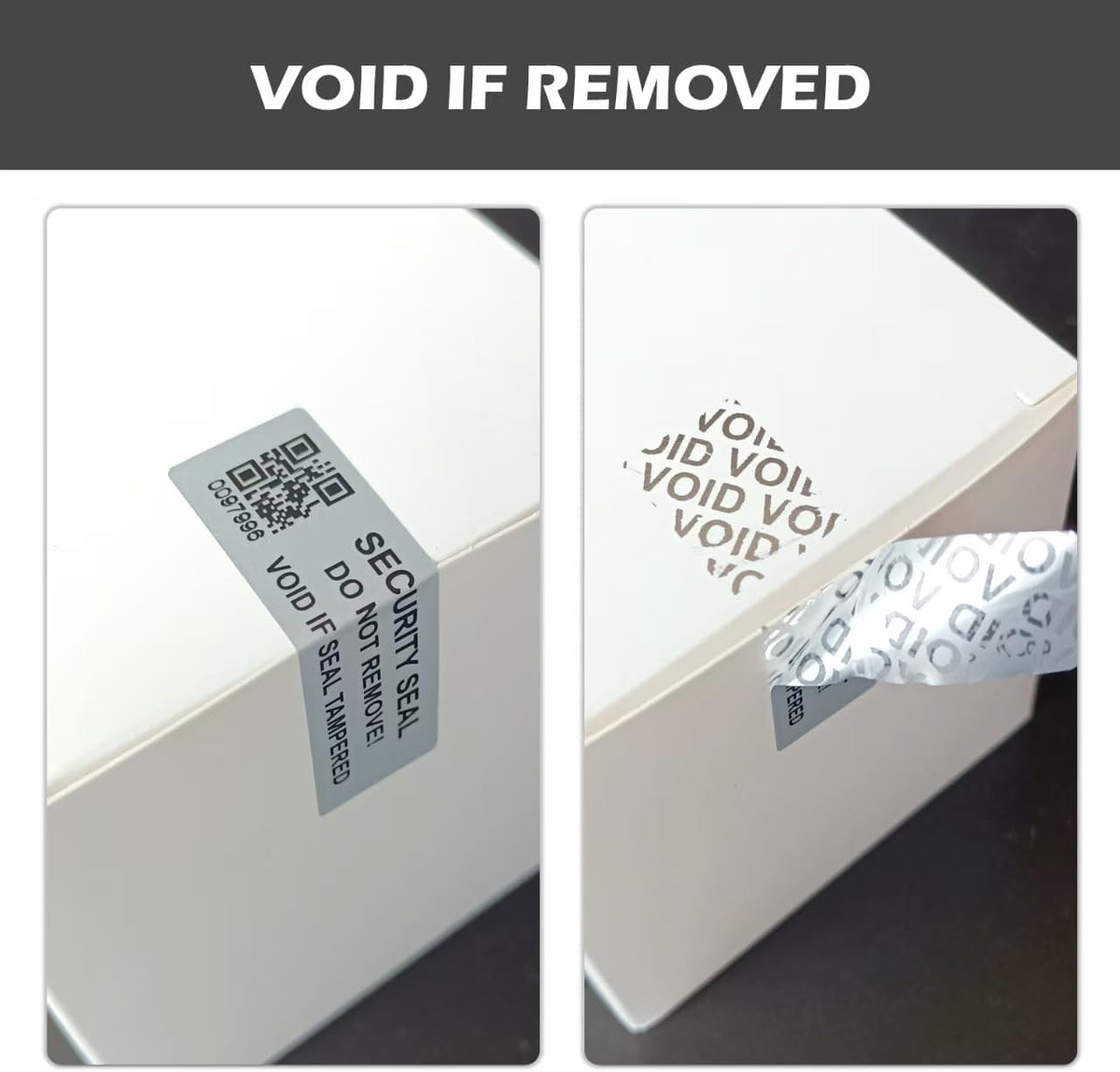 200pcs Security Warranty Void qrcode Stickers with Serial Number Tamper Proof Evident Sealing Label for Package(2x0.6 inches,Matte Silver)