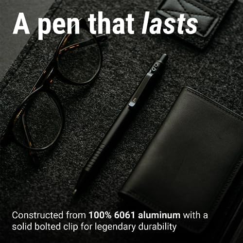 Everyman Grafton Pen and Pencil Set, Black | Premium EDC Metal Gel Ink Ballpoint Pen + Mechanical Pencil | Refillable Executive Writing Tools for Office, Business, Men’s Gift & Daily Use