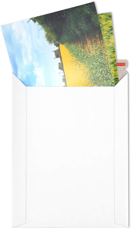 ValBox 6x8 Self Seal Photo Document Mailers 25 Pack Stay Flat White Cardboard Envelopes, 6.25 x 8.25 Inches