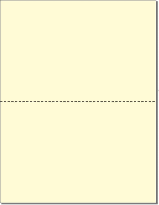 NextDayLabels - Pack of 500 Sheets, 8-1/2 x 11" Letter Size Perforated Paper (Canary, Perf @ 5-1/2")