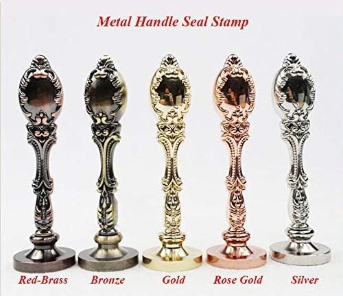 Vintage Custom Wedding Sealing Wax Seal Stamp Kit 2 Letters Heart Monogram Rose Gold Handle Custom Invitation Embellishment Gift Wrap Package Customize Personalized Wax Seal Stamp Set