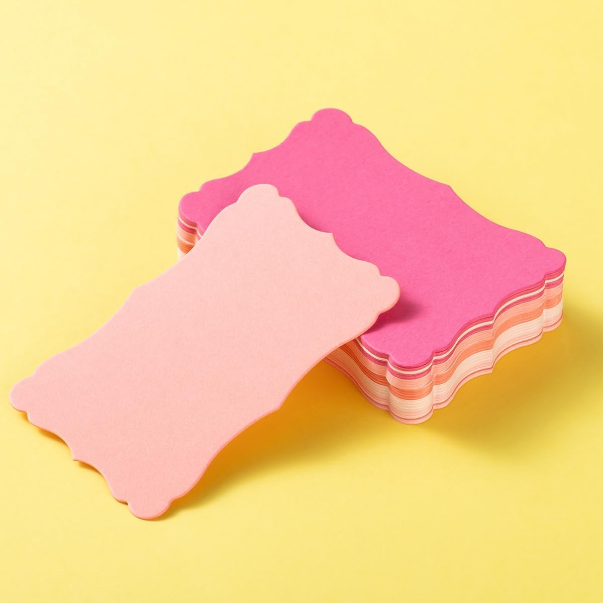 120 Pieces Small Mini Business Cards Vintage Assorted Colors Blank Note Gift for Business Cards, Gift (5 PInk-Red)
