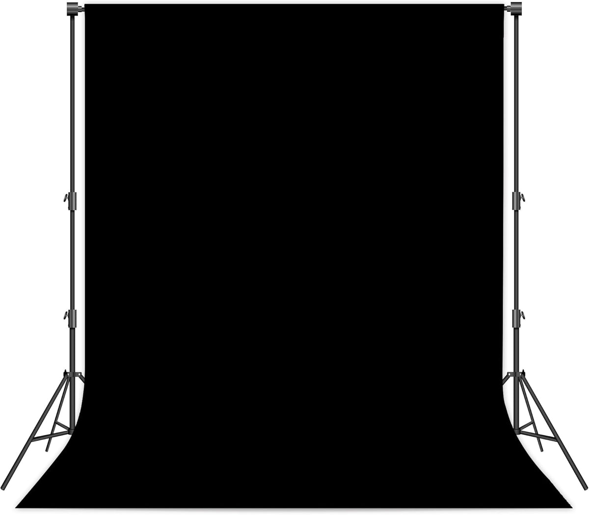 8 x 12 FT Black Backdrop - Premium Polyester for Video Streaming, Portrait Photoshoot, Wall Mounted, Parties and Small Events