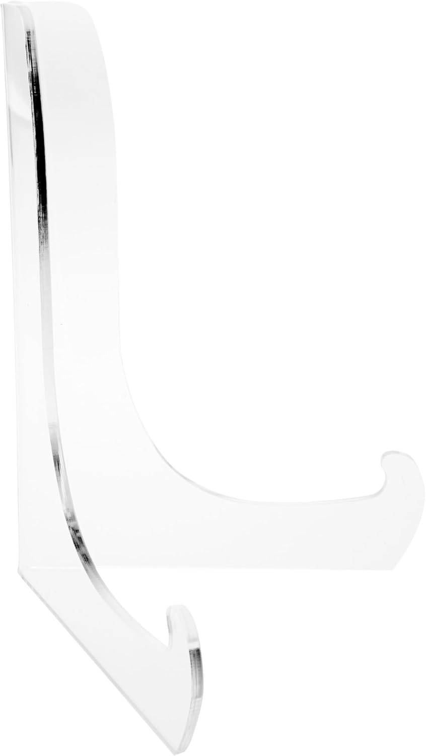 Plymor Clear Acrylic 60-Degree Angle Easel With Shallow Support Ledges, 9" H x 7" W x 5.75" D