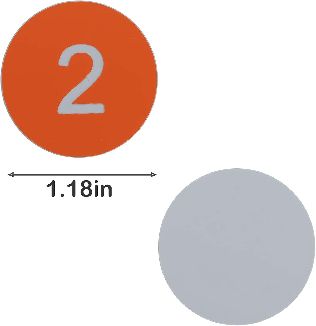 StayMax Plastic Number Tags Engraved Numbered Tags Without Hole (1-50, Orange)