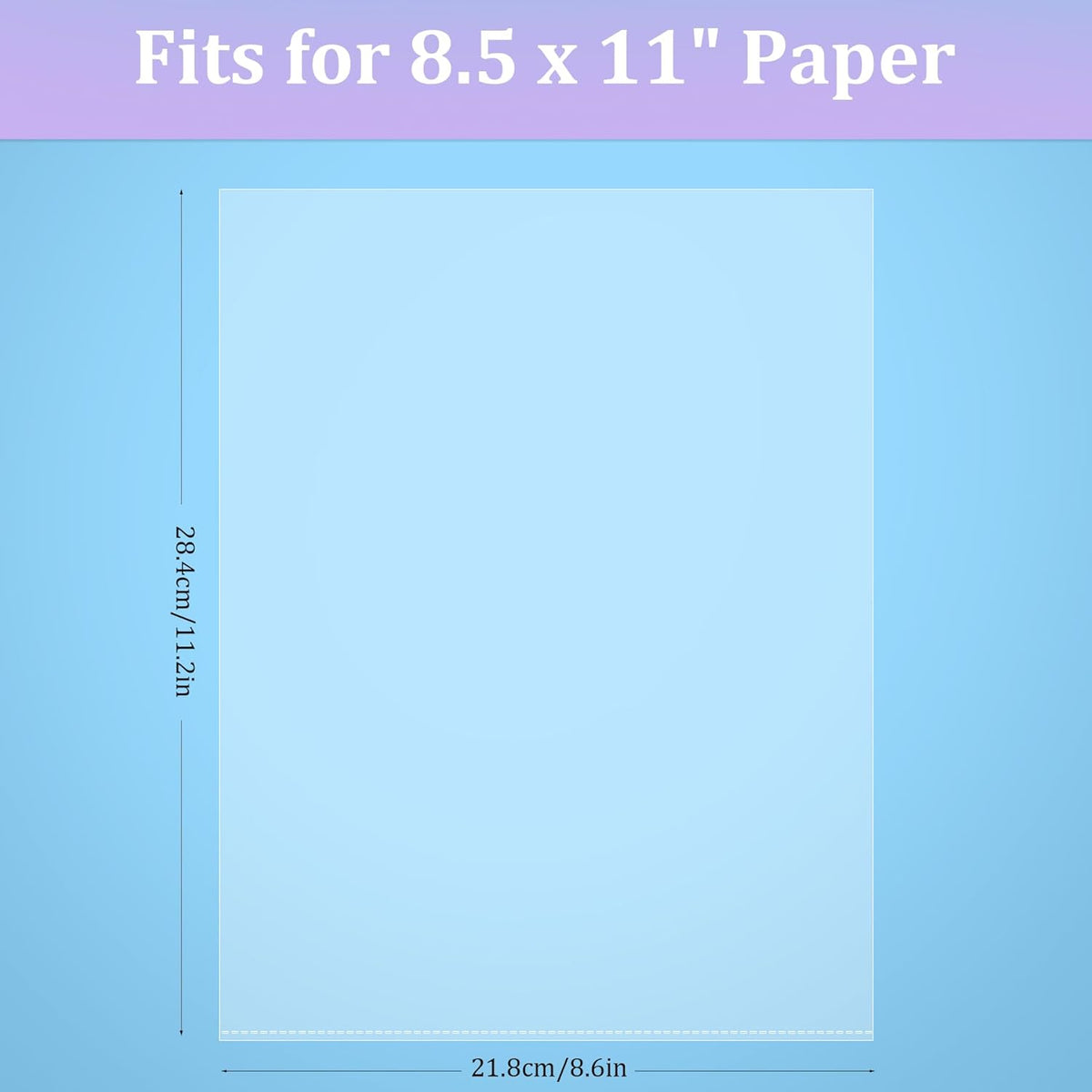 50 Pack No Holes Sheet Protectors 8.5 x 11 Inch Letter Size Page Protectors for Documents, Prints, Top Loading Heavyweight Clear View Plastic Sleeves for Papers, Artworks, Photos