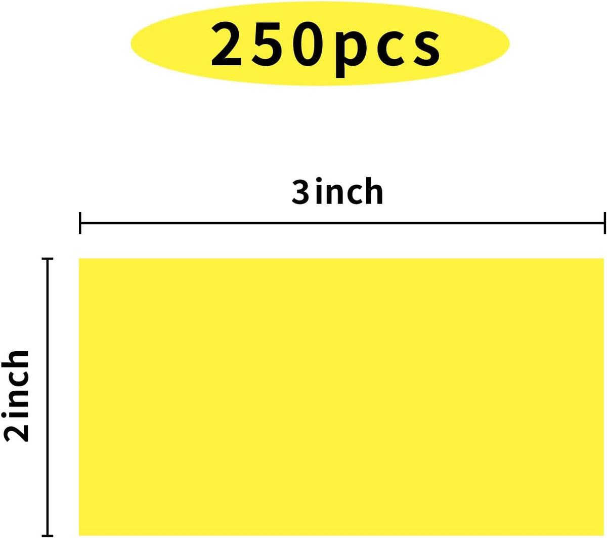 STARLIBOO Colored Labels Stickers 3 x 2 Inch, Rectangle Moving Labels Stickers, 250Pcs Garage Sale Price Stickers, Adhesive Moving Labels for Boxes (Yellow)