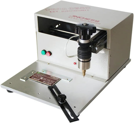 Metal Engraving Machine,Electric Marking Machine Desktop Dot Peen Nameplate Tags Label Marking Engraver,110V 170x100mm Dot Peen Engraving for Nameplate Label Tags Number Letter