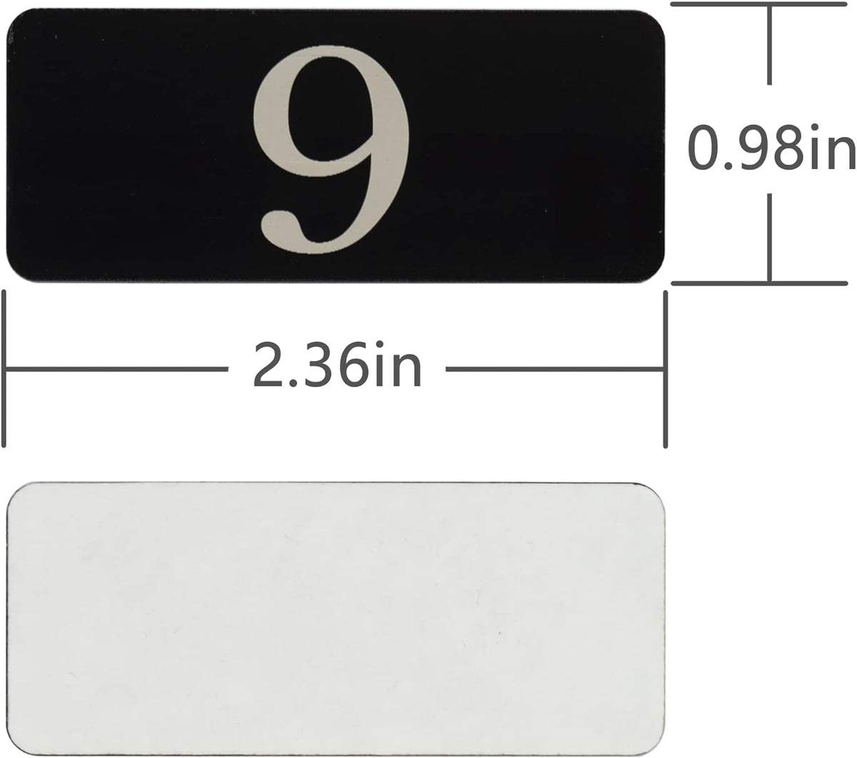 StayMax Plastic Rectangle Locker Numbered Sticker Room Number Table Number (1-50, Black)