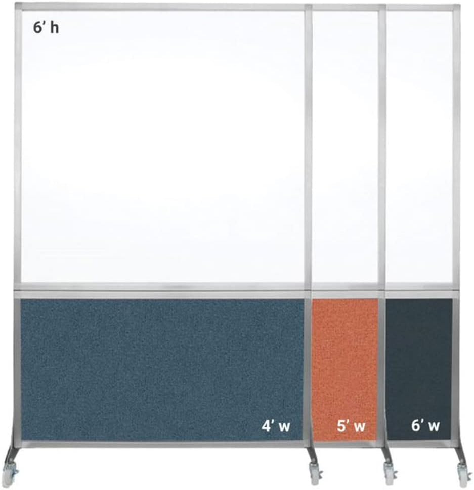 DivideWrite Mobile Whiteboard | Double Sided Dry Erase Board | Portable Office Cubicle Partition | Display for Classrooms, Conference Rooms, Meeting Areas and More | Royal Blue 5' Wide X 6' Tall