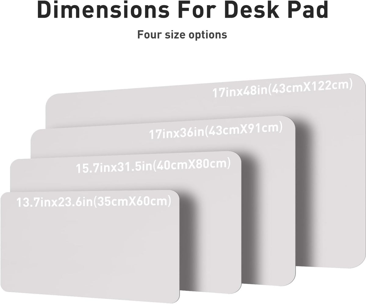 Aothia Large PU Leather Desk Pad Protector – Non-Slip Mouse Pad & Writing Mat for Office/Home, Waterproof, Easy to Clean (31.5" x 15.7", Pale Lavender White)