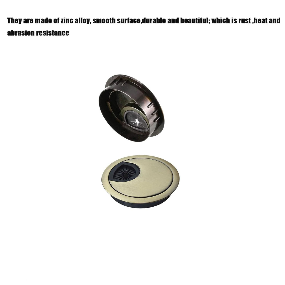 TuTuYa 4PCS Desk Grommet, Bronze Desk Grommet 2Inch(50mm) Desk Cable Grommet Desk Cable Hole Covers with Hole Saw, Ideal Solution for Office and Home Table Cable (Bronze,2 Inch)