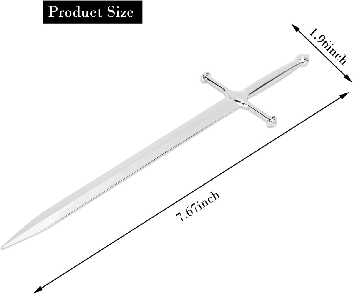 Silvery Metal Letter Opener Office Letter Opener Knife Metal Plated Envelope Opener Ergonomic Grip Handle Practical Ornamental Letter Opening Tool (Pack of 1)