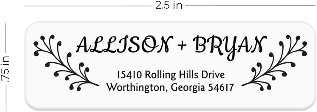 Modern Black and White Rolled Address Labels / 500 Personalized Return Address Labels/Designer Address Stickers in Elegant Plastic Dispenser