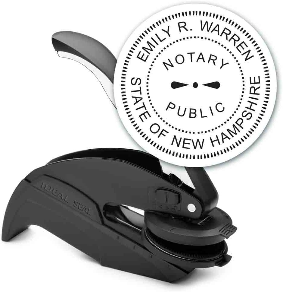 MaxMark Notary Seal Round Embosser for New Hampshire State - Includes Gold Burst Seal Labels (50 Count)