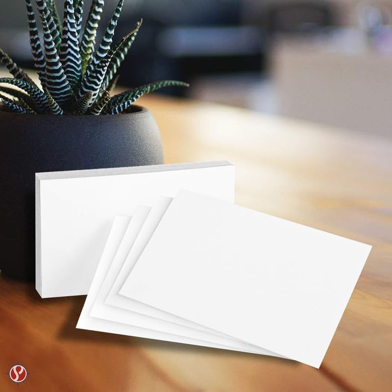 100 Pcs Extra Thick White Index Cards – Blank Heavyweight 14pt (0.014”) 100lb Cover Cardstock – Flash Cards, Study Note Cards, Postcards, Photo and Recipe Cards | 100 per Pack (8.5 x 5.5)