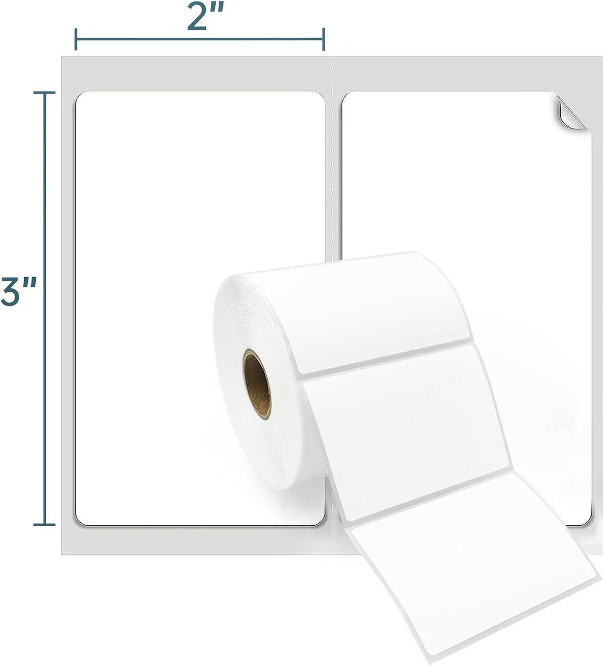 Compatible Thermal Labels Replacement for Zebra (【3" x 2"】12 Rolls/9000Labels)