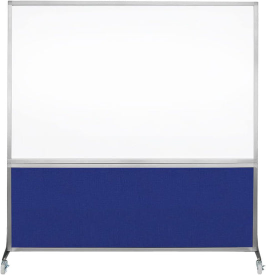 DivideWrite Mobile Whiteboard | Double Sided Dry Erase Board | Portable Office Cubicle Partition | Display for Classrooms, Conference Rooms, Meeting Areas and More | Royal Blue 6' Wide X 6' Tall
