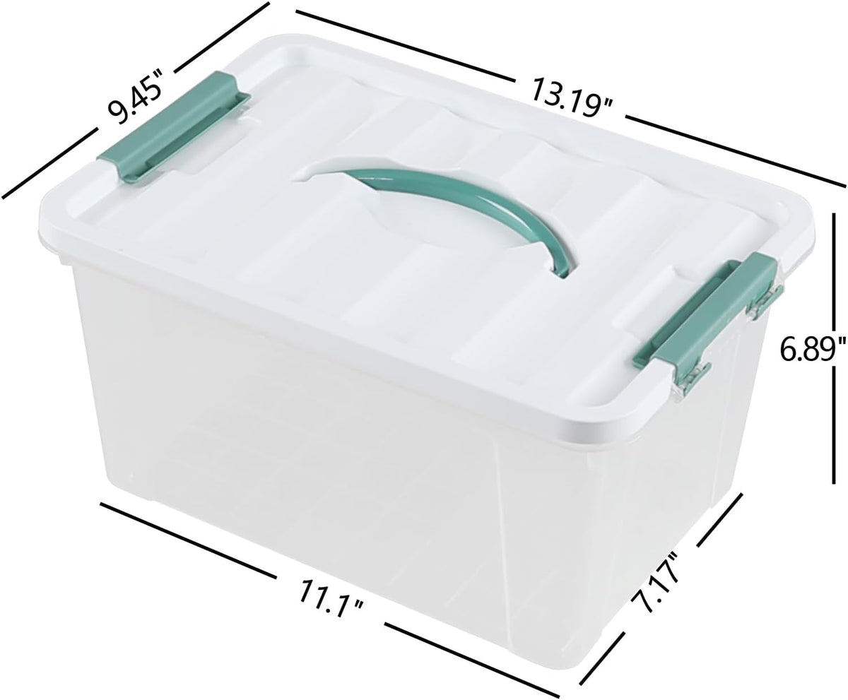 6 Pack 14 L Clear Storage Latch Box, Plastic Storage Bins with Lids