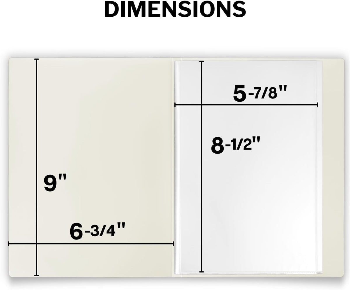 Dunwell Small Binders with Sleeves - Presentation Books 5.5x8.5 (2-Pack, Ivory), 24-Pockets, Displays 48 Half Size Pages or 5.5 x 8.5 Mini Booklets, Acid-Free Archival Quality