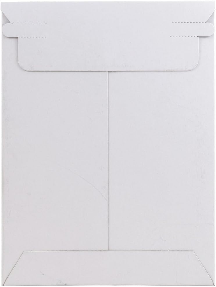 JAM PAPER Stay-Flat Photo Mailer Envelopes with Peel & Seal Closure - 6 x 8 - White - 6 Rigid Mailers/Pack