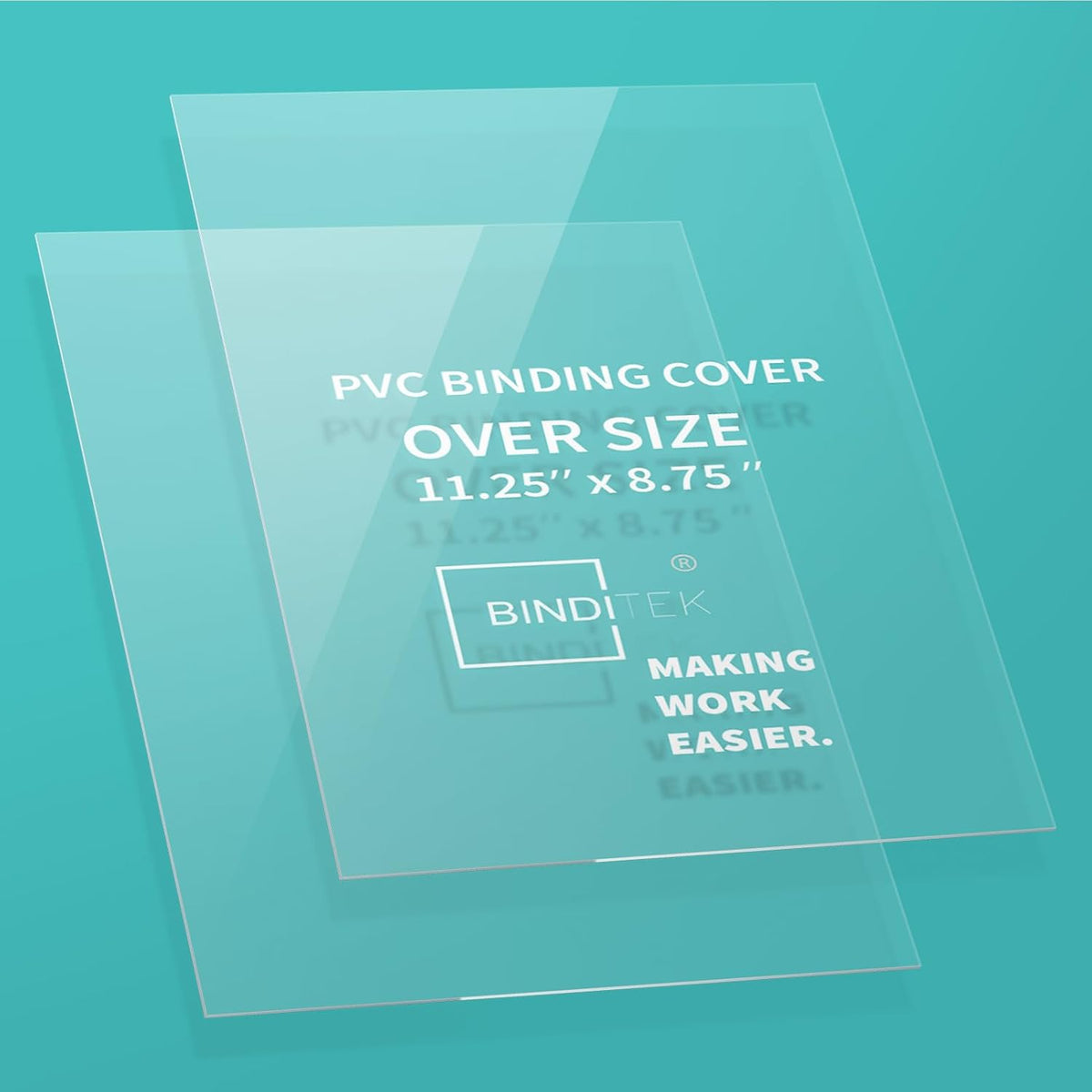Binditek 50 Pack 8 Mil Clear PVC Binding Presentation Covers, Oversize, 8.75x11.25 Inches, Square Corner, Unpunched, Office School Supplies