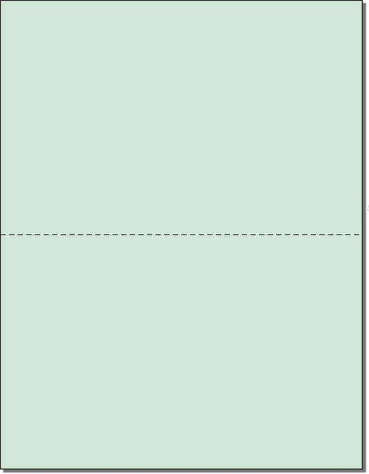 NextDayLabels - Pack of 500 Sheets, 8-1/2 x 11" Letter Size Perforated Paper (Green, Perf @ 5-1/2")