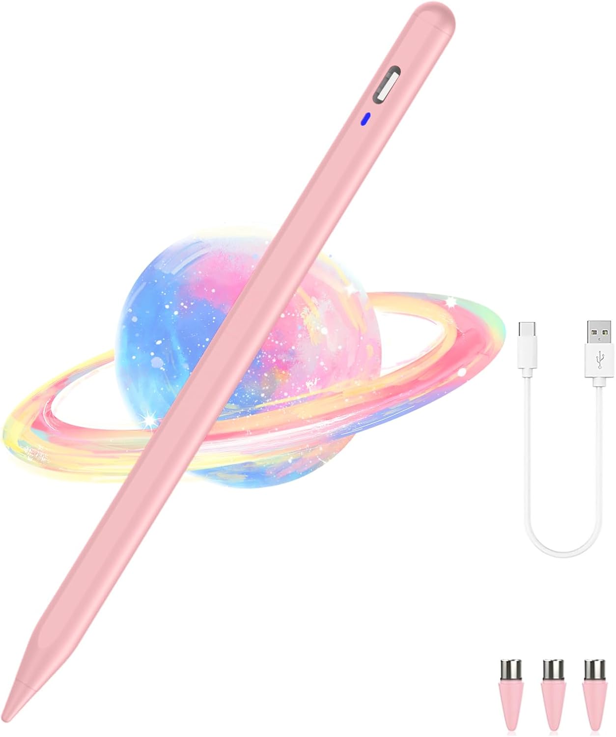 Universal Magnetic Stylus Pen for iOS/Android,Rechargeable Touch Screen Pen for Drawing & Writing Tablet Stylus with POM Tip for iPhone/Samsung/XiaoMi/Huawei/Vivo/Lenovo and Other Android device -Pink