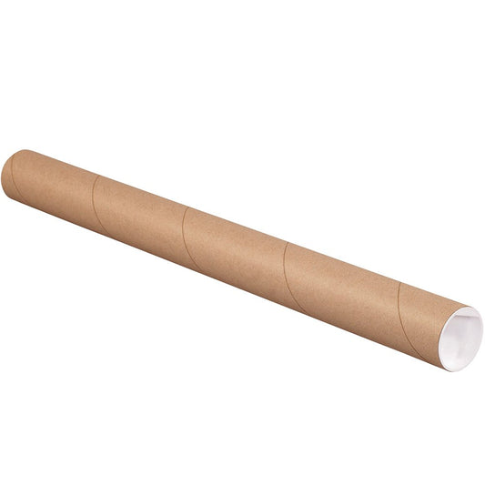 AVIDITI Mailing Tubes with Caps, 2"L x 43"W, 50-Pack | Cardboard Tube Mailer for Poster Box, Blueprint, Teachers, Artwork, Long Art Holder 2x43