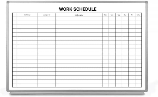 Work Schedule Whiteboard 36" x 24"