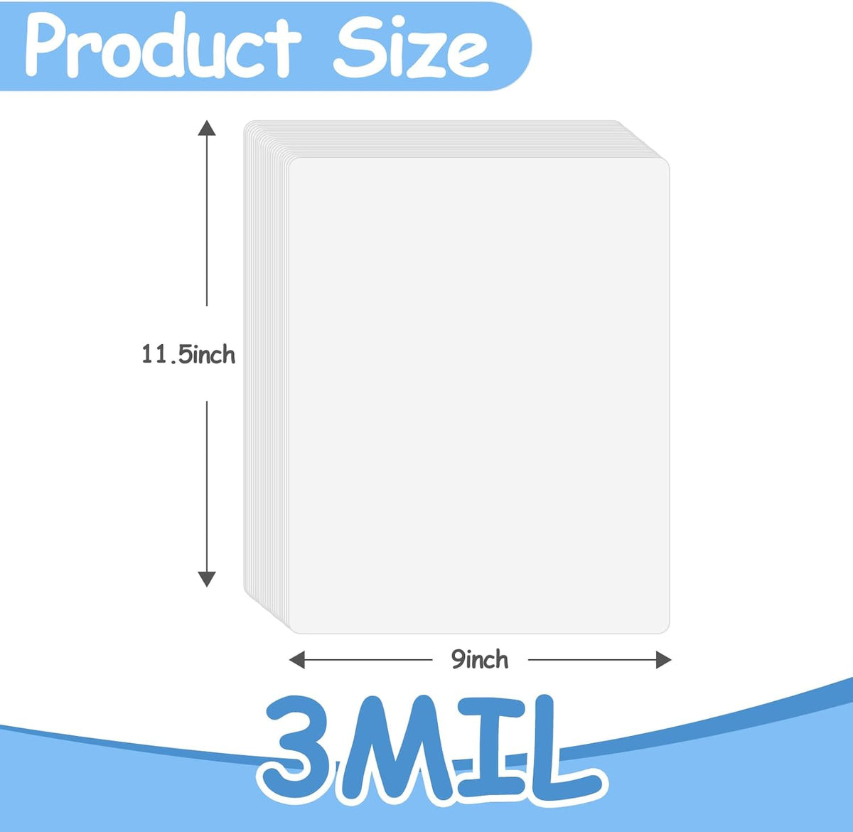 [3mil 100 Pack] InpourPack Laminating Pouches, 3 Mil Clear Thermal Laminating Pouches 9 x 11.5 Inch Laminating Sheets for Laminator, Holds 8.5 x 11 Inch Sheets