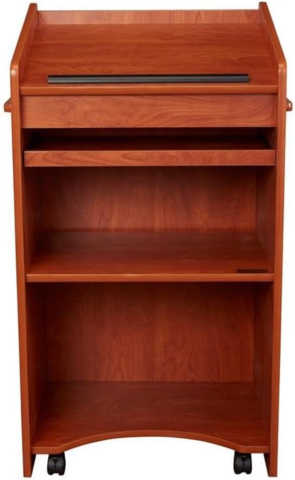 Pemberly Row Modern Wood Aristocrat Non-Sound Lectern in Cherry