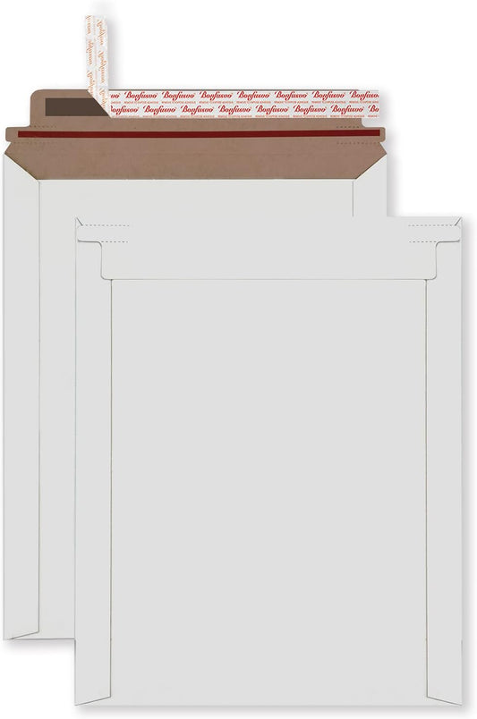 Rigid Mailers 30 Pack 6.25 x 8.25 inches White Self Seal Stay Flat Bulk Cardboard Kraft No Bend Mailers Peel and Seal for Document Photos Pictures Papers Files CD