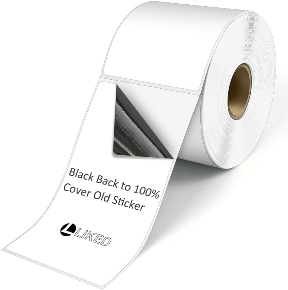 L LIKED 2.25" x 4" Direct Thermal Labels, Permanent Adhesive Shipping Postage Label & Compatible with Rollo, Zebra and Other Desktop Printers (1 Roll, 350 Labels)