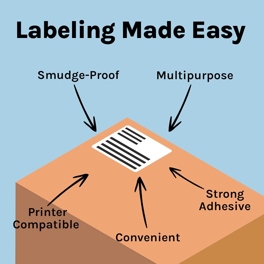 Premium Label Supply White Sticker FBA Labels – 4" x 3.33" – Laser/Inkjet Compatible – (6 per Sheet), 2000 Sheets - 12,000 Total Adhesive Labels