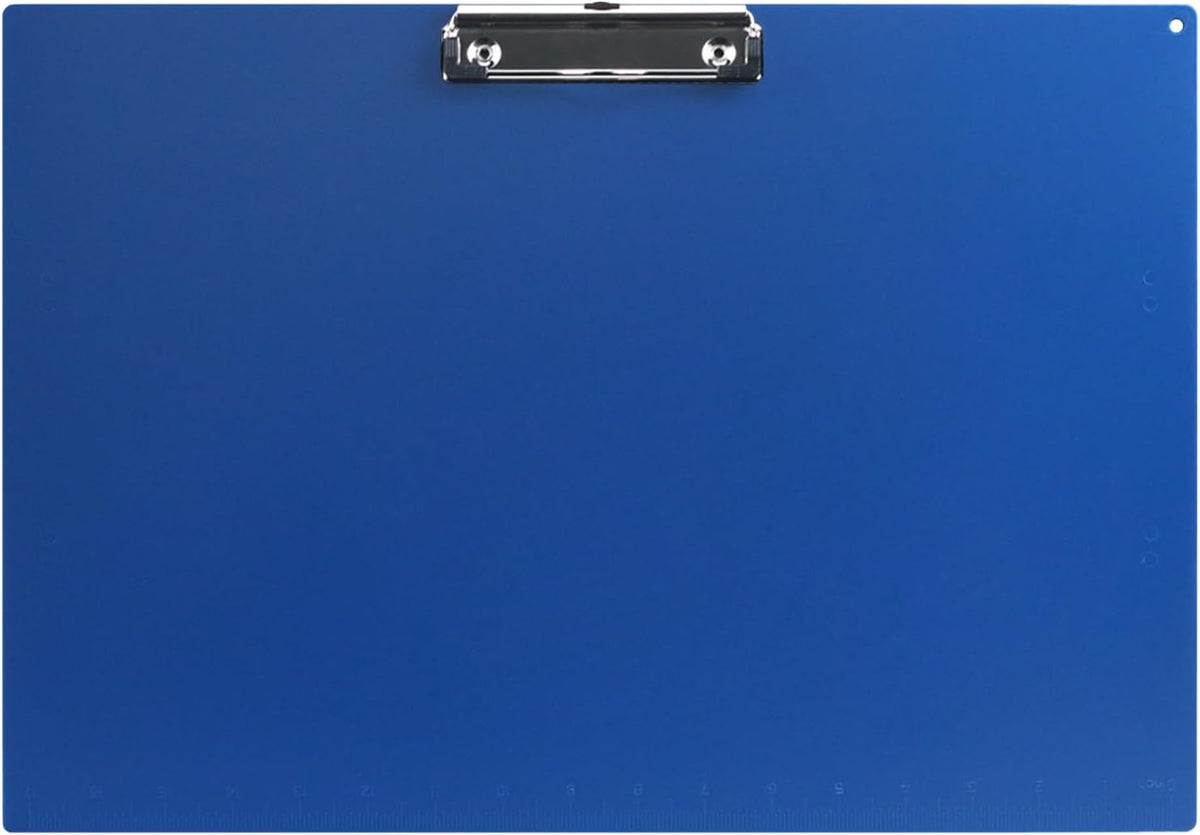 Acocony 11x17 Clipboard Landscape with Ruler Extra Large Clipboard Low Profile Clip 11 x 17 Clipping Board Plastic Blue Pack of 1