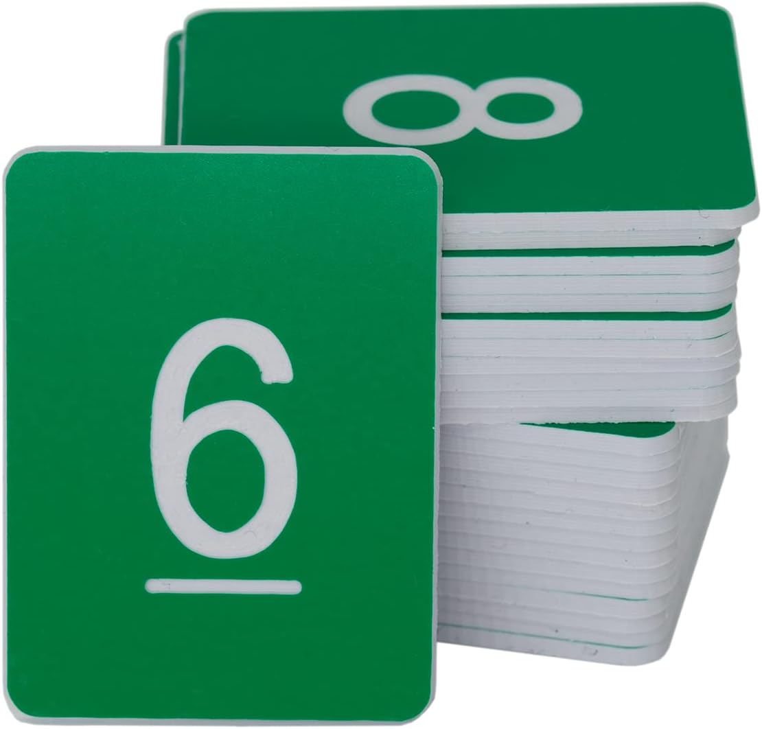 StayMax Rectangle Plastic Numbered Tags Number Disc Number Token (0-100, Green)