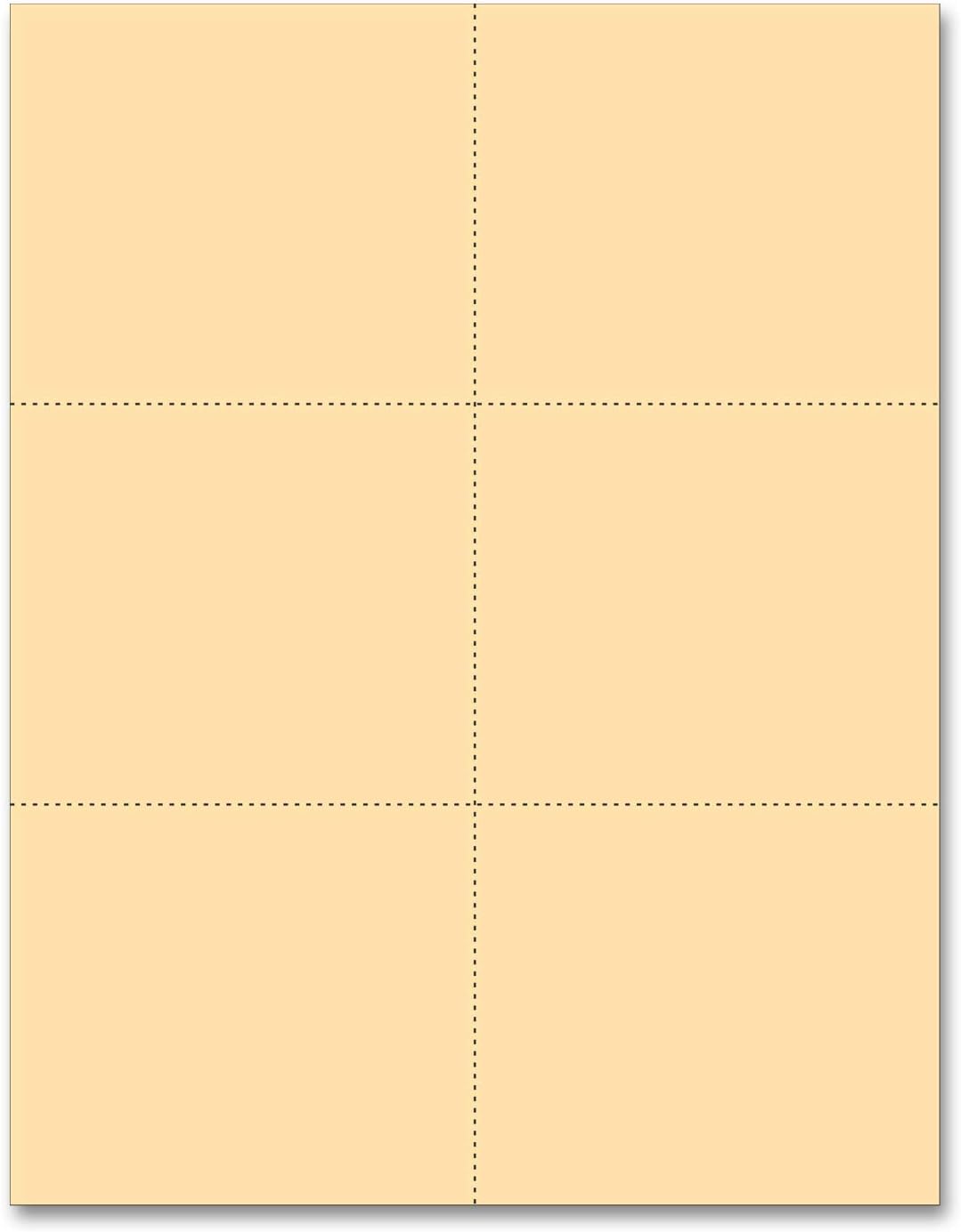 Laser Printer Blank Perforated Cards 6 up per Page (Manila, 6000 Cards)