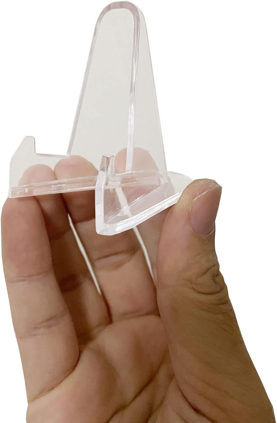50 PCS Acrylic Display Holder Clear Display Easel Stands for Coins Capsules Phone Medals Stones Cards (Small)