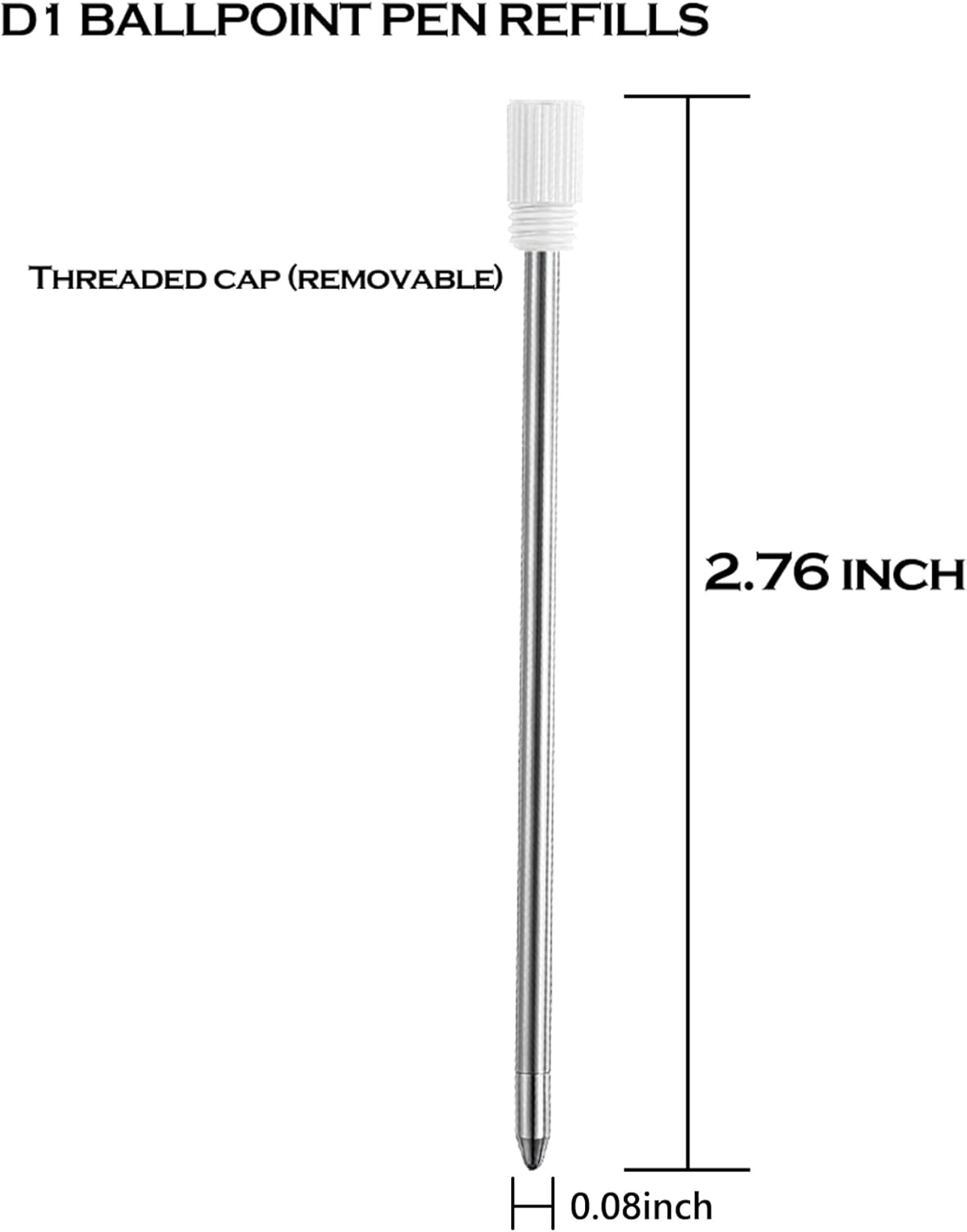 DUNBONG Ballpoint Metal D1 Refill for Multifunction Pen, Red pack of 5 pieces (Red)