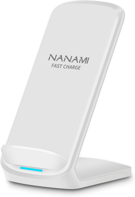 NANAMI Upgraded Fast Wireless Charger, Qi-Certified Wireless Charging Stand for iPhone 16/16 Plus/16 Pro/16 Pro Max/15/14/13/12/12 Pro & Qi Charger for Samsung Galaxy S24/S24 Ultra/S23/S22/S21/S20