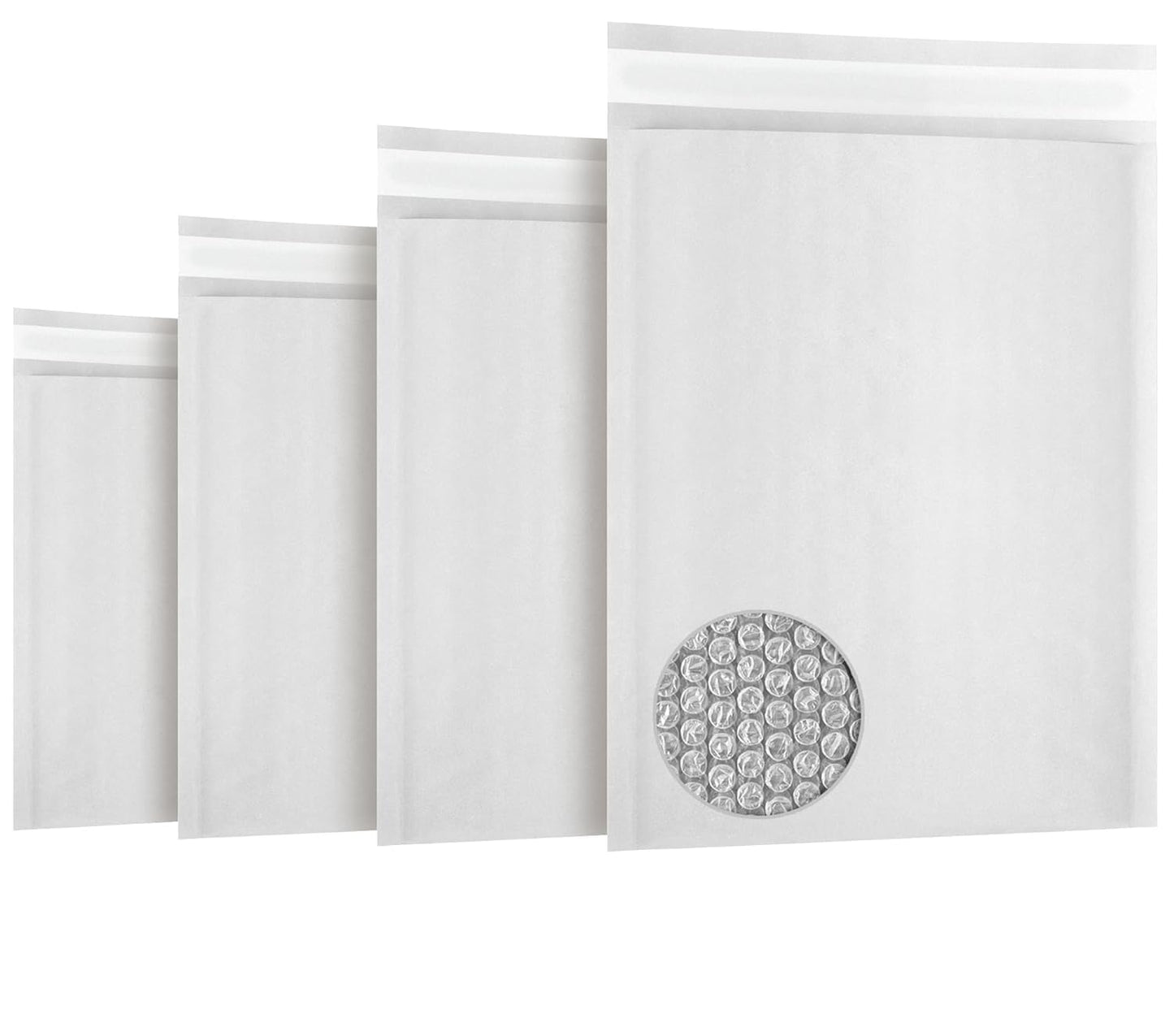 White Kraft Bubble Mailer Envelopes, 10.5 x 15 Inches. 200 Pack Mail Padded Envelopes Self Seal. Waterproof Kraft Bubble Mailers. Tear-Resistant Mailing Envelope Padded. Sturdy Paper Mailer
