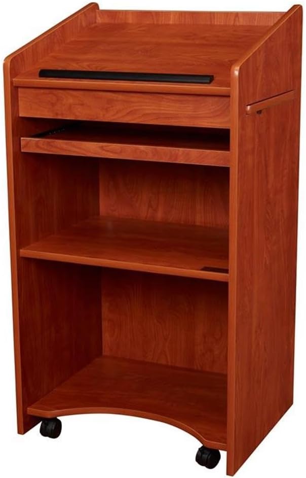 Pemberly Row Modern Wood Aristocrat Non-Sound Lectern in Cherry