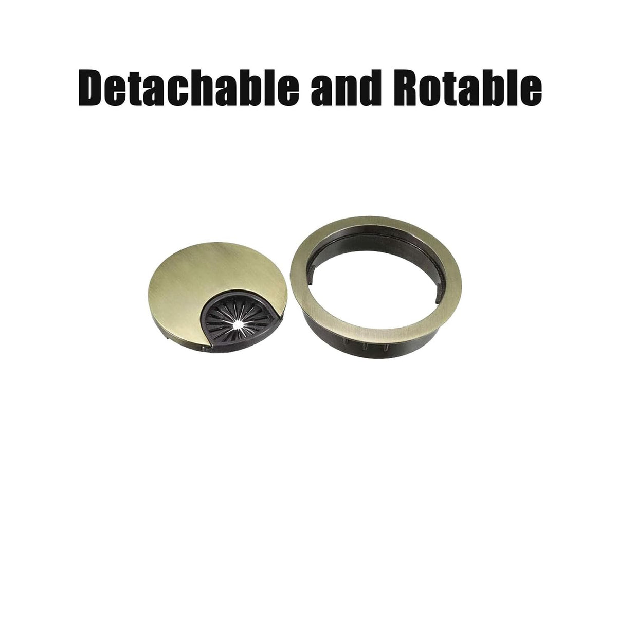 TuTuYa 4PCS Desk Grommet, Bronze Desk Grommet 2Inch(50mm) Desk Cable Grommet Desk Cable Hole Covers with Hole Saw, Ideal Solution for Office and Home Table Cable (Bronze,2 Inch)