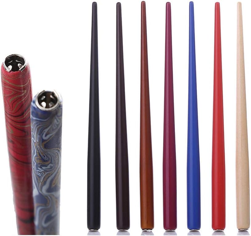 Professional Manga Gothic Pen Dip Pen Calligraphy Drawing Pen Kit, 7 Pen Holders Handles, 12 Nibs (7 Fountain Pen Nib, 5 Flat Nib) - 7 Pcs A