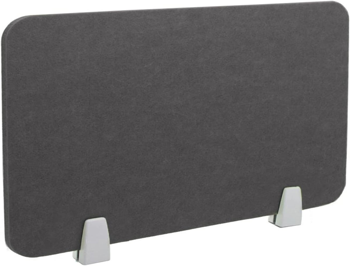 Icegrey Acoustic Desk Divider Privacy Panel Removable Sound Absorbing Desk Partition Board with 2 Clips for Student Call Centers Offices Braries Classrooms Library, Dark Grey, 23.4x11.7"